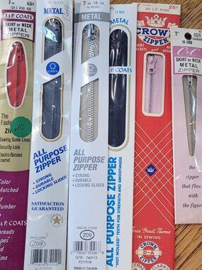 Metal 7 inch Zippers